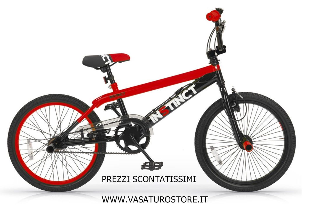 Bicicletta Bmx Mbm Instinct 20 Bici Freestyle Rosso Nero