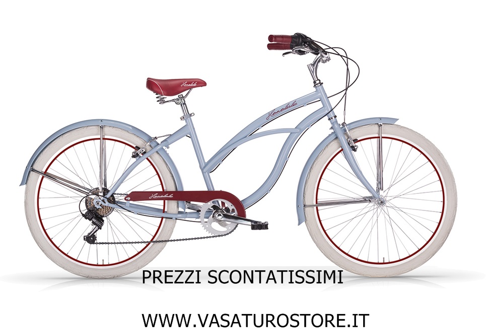 Bicicletta Cruiser Donna Honolulu Mbm 26 Azzurro Bici City Bike Ciclo Cambio Shimano