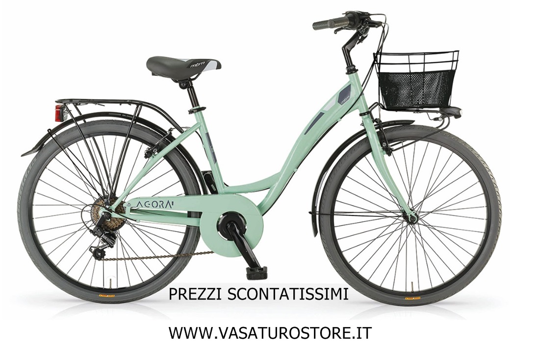 Bicicletta Agorà Mbm 26 Donna Verde Bici City Bike Shimano 