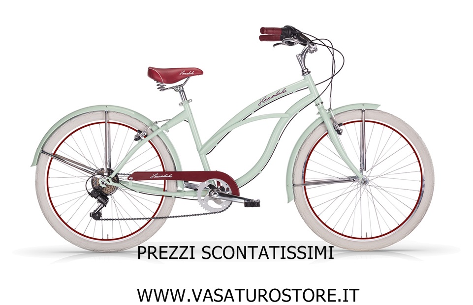 Bicicletta Cruiser Donna Honolulu Mbm 26 Verde Bici City Bike Ciclo Cambio Shimano